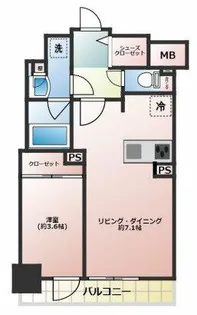 シエリア靭本町【4階】の間取り
