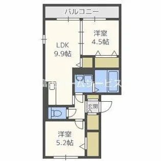 アビーロード巽東【2階】の間取り