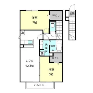 サニースカイB棟【2階】の間取り