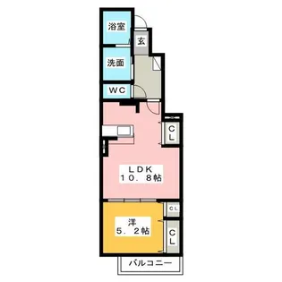アンジュ八田【1階】の間取り