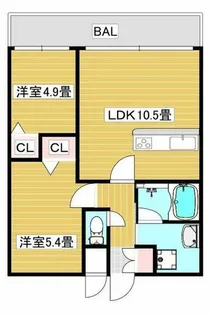 ふぁみーゆ千林【8階】の間取り