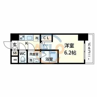 エスリード新大阪アヴァン【15階】の間取り