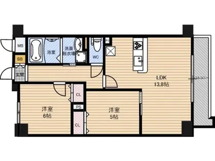 サンセール海老江【6階】の間取り