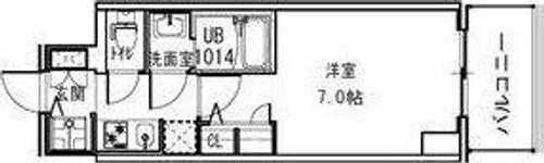 1Kの間取り画像