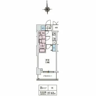 スプランディッド上本町WEST【14階】の間取り