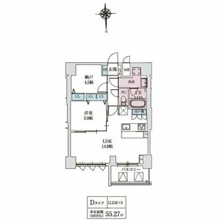スプランディッド上本町WEST【7階】の間取り