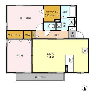 シャルマン松橋 A棟【2階】の間取り