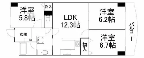 ロイヤルコート生江【8階】の間取り