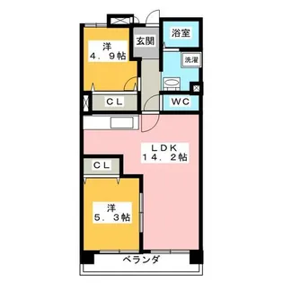ユーハウス鶴舞Ⅱ【3階】の間取り