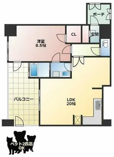 1LDKの間取り画像