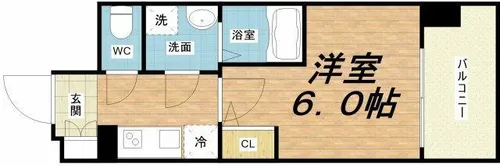 エスリードレジデンスグラン大阪福島ノース【8階】の間取り