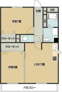 アネックス森岡Ⅲ【202号室】の間取り