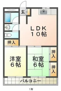 窪田第2マンション【2階】の間取り