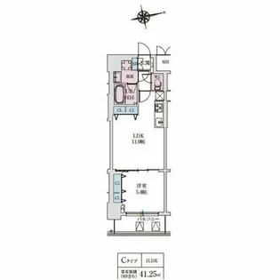 スプランディッド上本町WESTⅡ【8階】の間取り