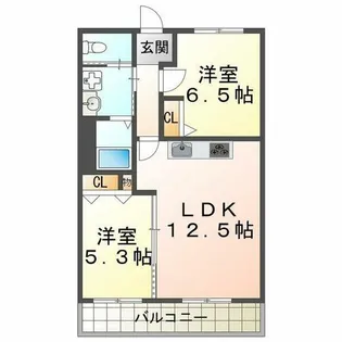アメニティコート明舞1号棟【2階】の間取り