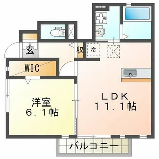 クローバー富士5号館【1階】の間取り