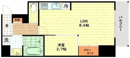 ナットレジデンス都島本通【7階】の間取り
