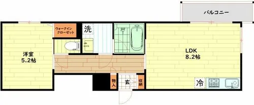 インテリジェンス御堂【8階】の間取り