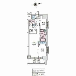 スプランディッド上本町WESTⅡ【7階】の間取り