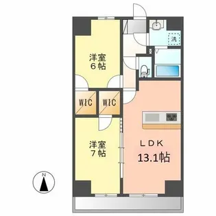 meLiV岩倉(メリヴ岩倉)【6階】の間取り
