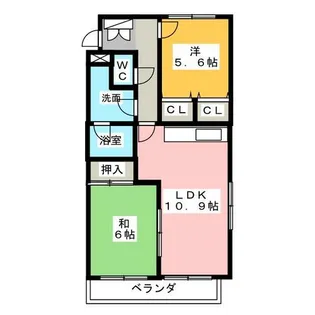 クレセントマンション【2階】の間取り