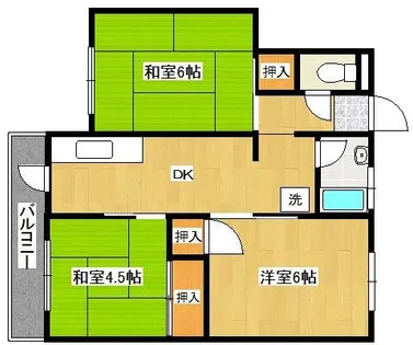 第2五和荘【3階】の間取り