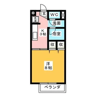 1Kの間取り画像