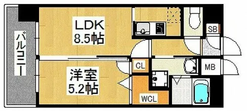 イルマーレ博多【7階】の間取り