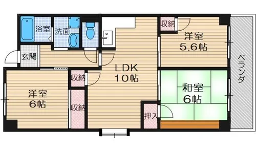 サクセスハイツ西尾【2階】の間取り