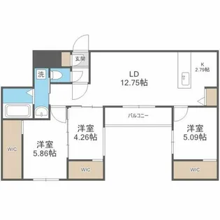 EEL八軒【305号室】の間取り
