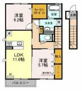 ヴィルヌーブサンティーエ【2階】の間取り