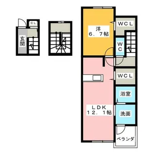 ブルージュ2【3階】の間取り