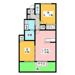 サイドセブンB【1階】の間取り