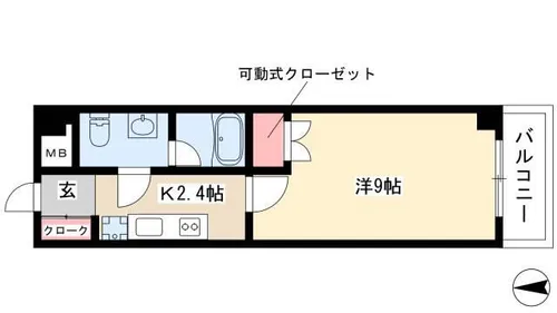 スクエア名駅南【0301号室】の間取り