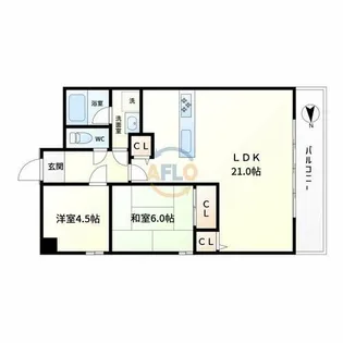 フローラーなかじま【7階】の間取り