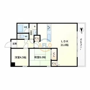 フローラーなかじま【7階】の間取り