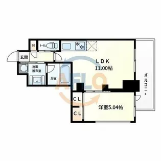 1LDKの間取り画像