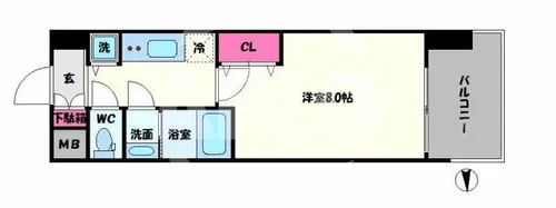 アドバンス大阪城ラディア【9階】の間取り