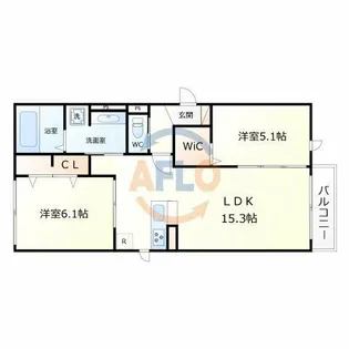 パサログランデ中安井【3階】の間取り
