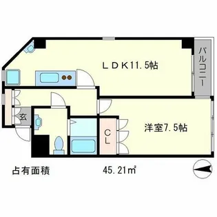 コアロード糺の森【1階】の間取り