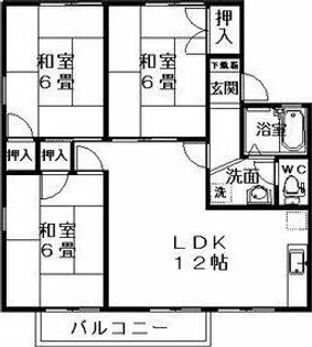 アパルトマン竜美台1【1階】の間取り