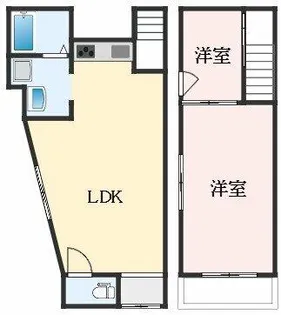 大阪府松原市天美南5丁目【テラスハウス】の間取り