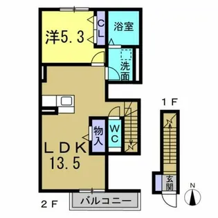 アヴァンス・イワコー【0201号室】の間取り