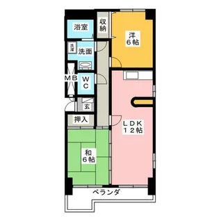サンメゾン植田【3階】の間取り