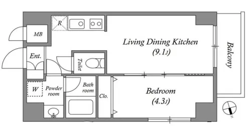 ヴェルレジデンス天満【3階】の間取り