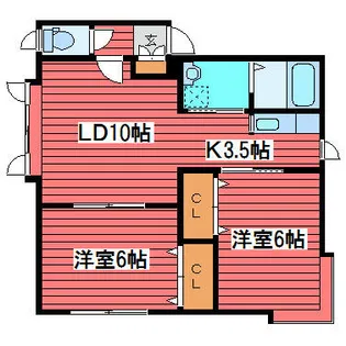 レーベン月寒【102号室】の間取り