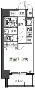 ジアコスモ江戸堀パークフロント【6階】の間取り