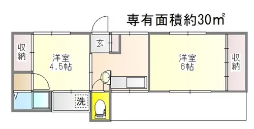 茶屋ノ前荘【1階】の間取り