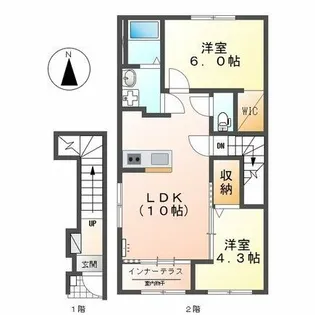 リヤンⅡ【201号室】の間取り