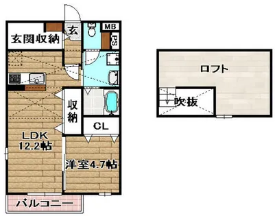 ハイバレーノルド【202号室】の間取り